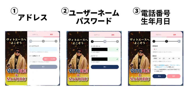 ヴィトエースカジノへの登録方法