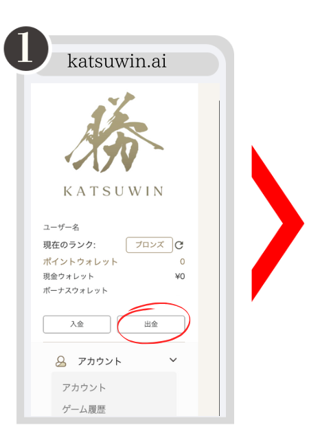 勝WINカジノ出金手順1